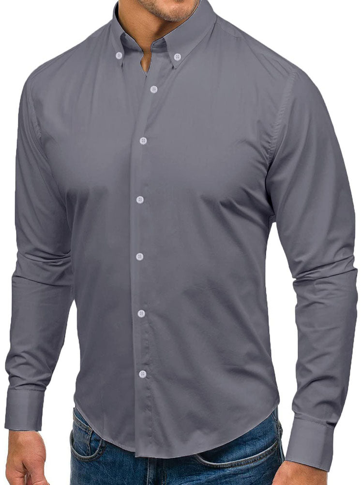 Mens Buttons Long Sleeves Shirts