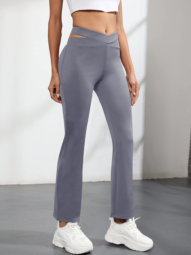 Elastic High Waist Long Pants