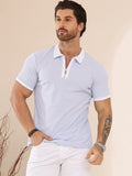 Mittoshop Color Block Henley Short Sleeve Polo Shirt