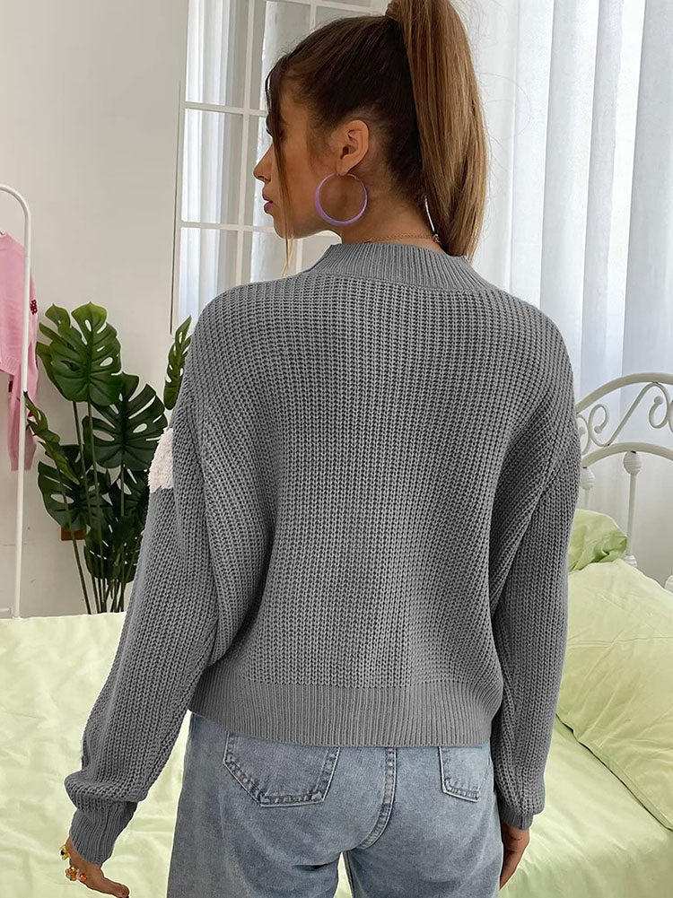 Long Sleeves Clouds Knitted Sweaters