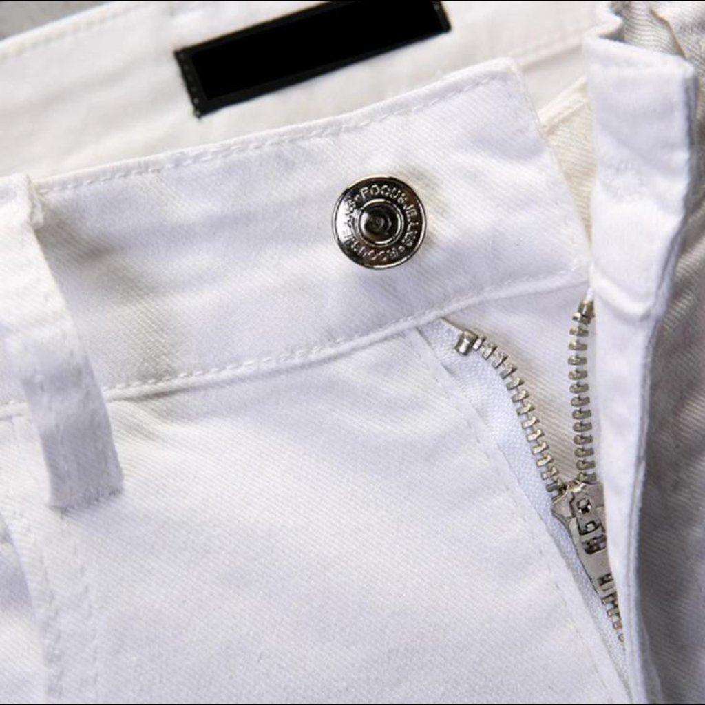 White distressed jeans for men