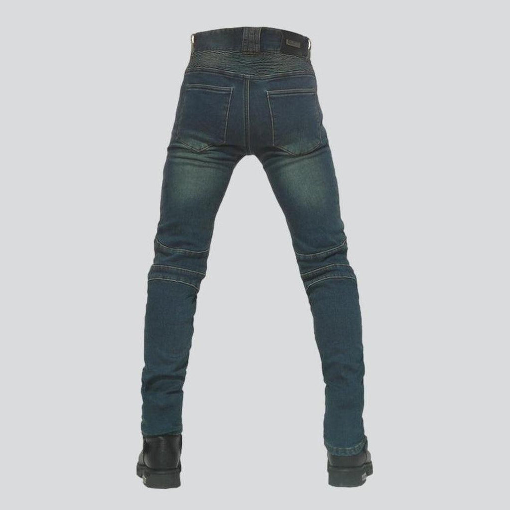 Winter men's biker jeans