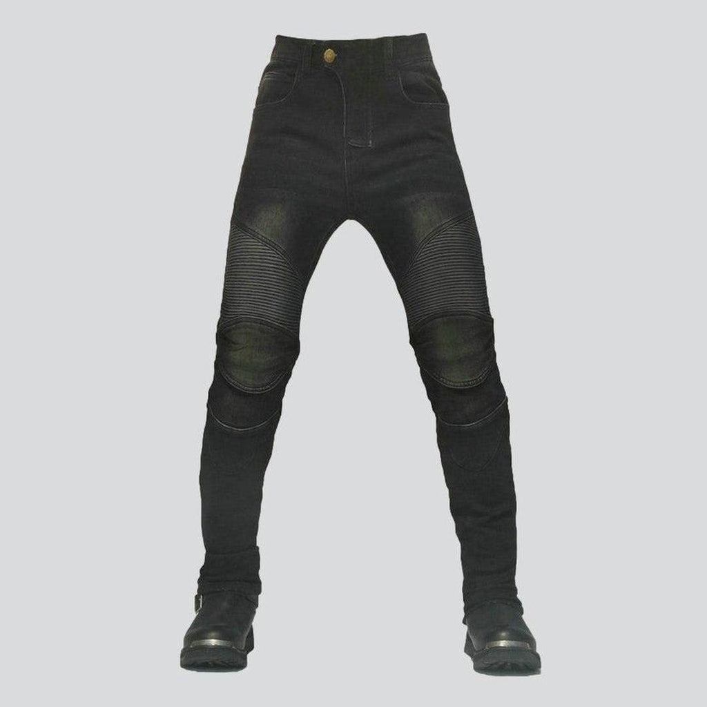 Winter men's biker jeans