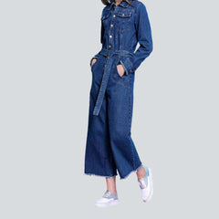 Wide-leg women's denim overall