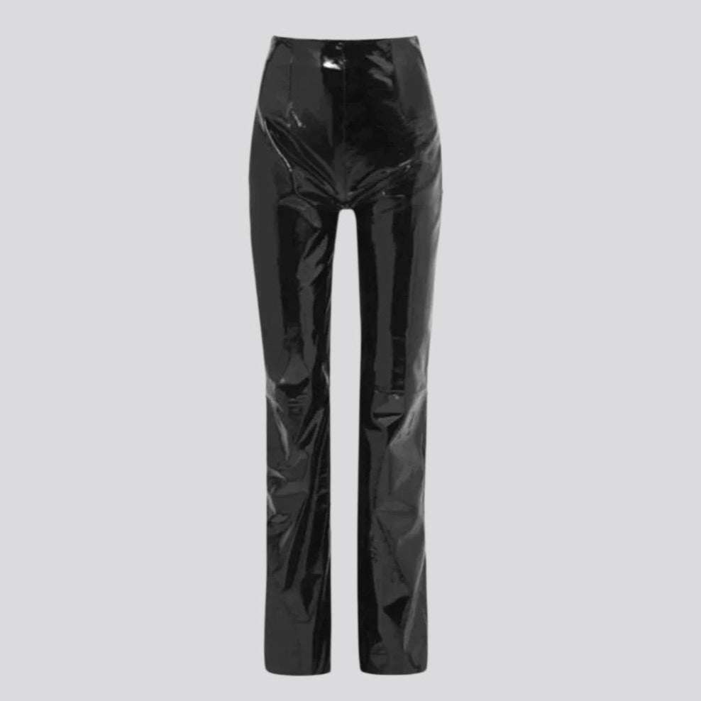 Wax straight women's denim pants