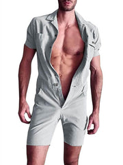 Mens Fashion Button Down Rompers