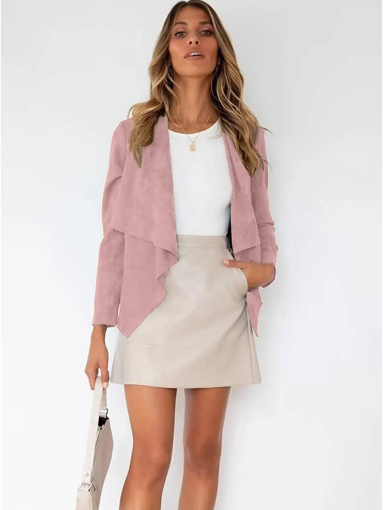 Open Front Lapel Shirt Jacket