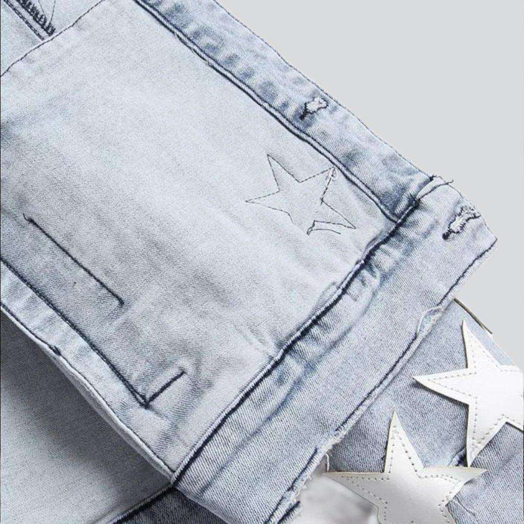 White stars light denim jacket