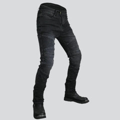 Winter velvet men's biker jeans