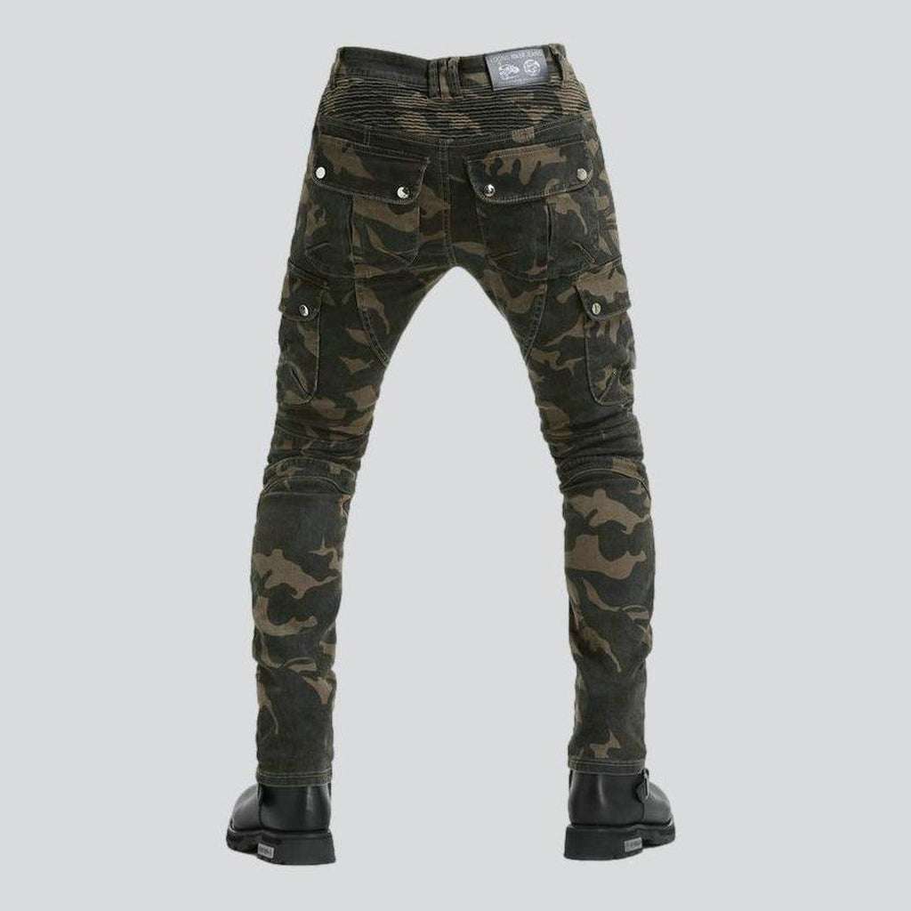 Wear resistant biker denim pants