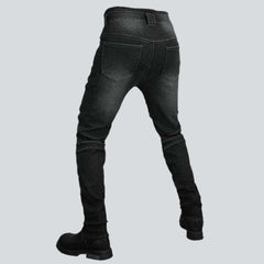 Winter velvet men's biker jeans