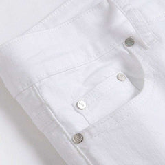 White stretch jeans for men