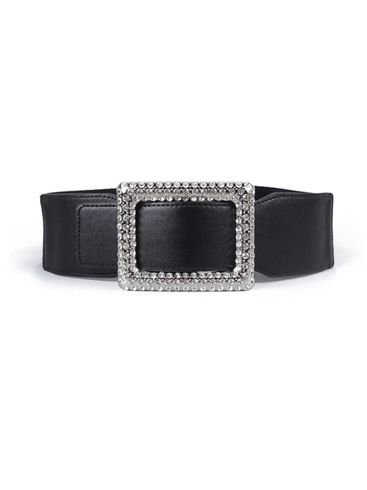 Elegant Rhinestone Leather Waist Belts