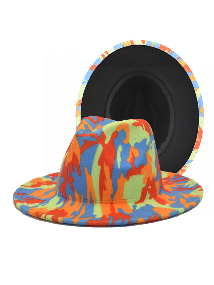 Graffiti Woolen Retro Fedora Hat