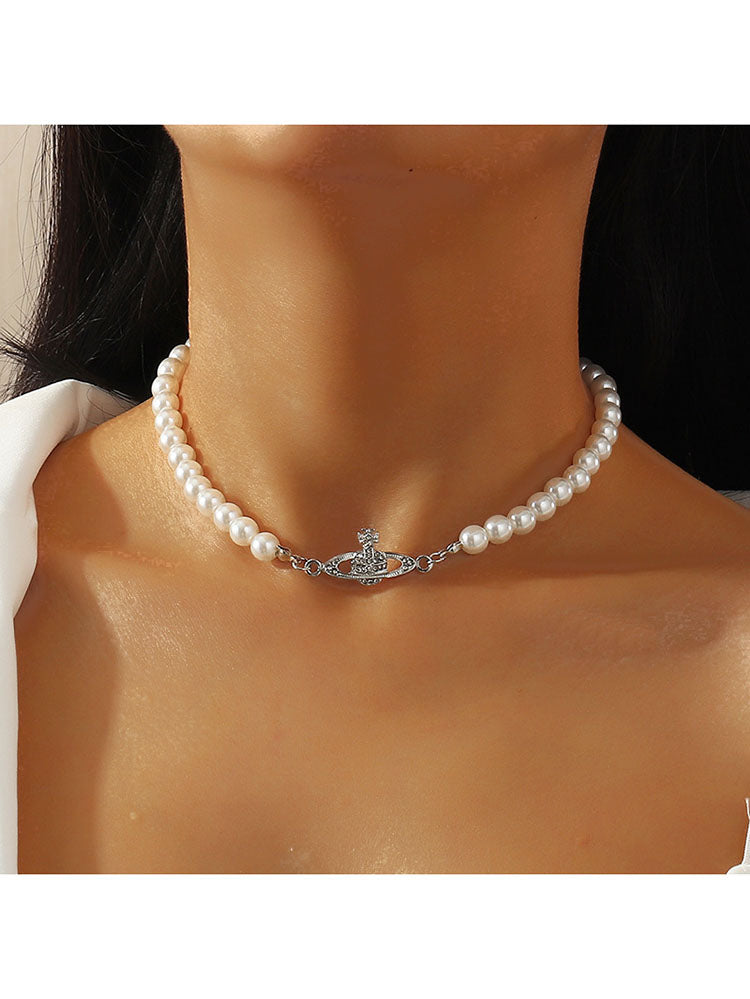 Planet Pendant Pearl Necklaces