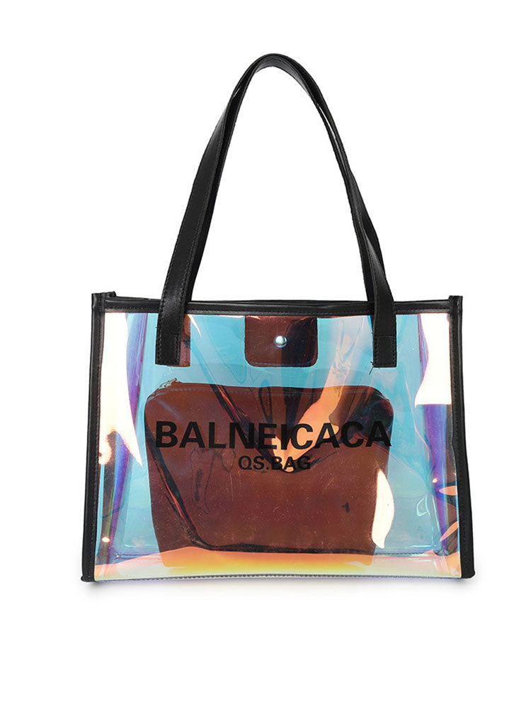 Transparent Laser Beach Tote Bag