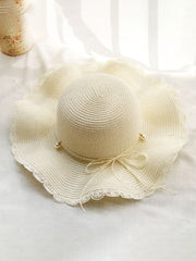 Summer Wavy Beaded Straw Hat