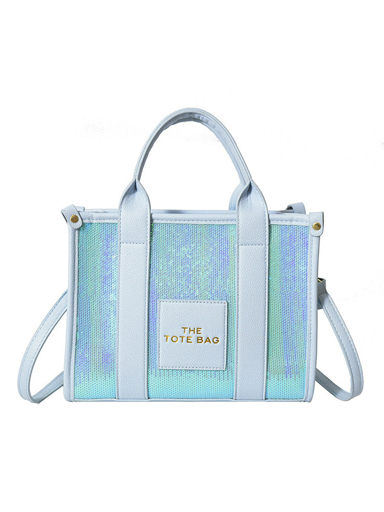 PU Glitter Sequins Versatile Travel Tote Bag