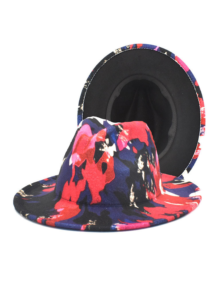 Graffiti Woolen Retro Fedora Hat