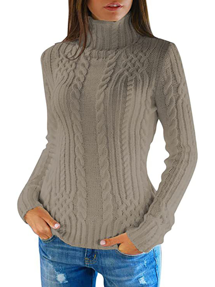 Long Sleeves Turtleneck Knit Sweaters