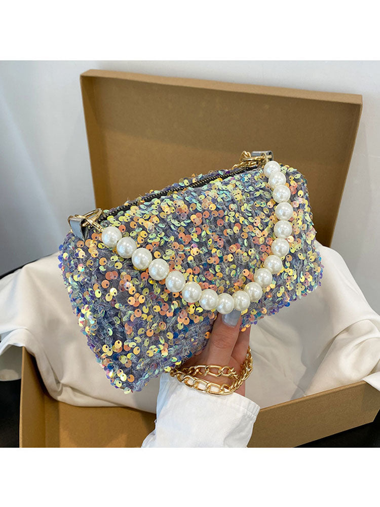 Pearl Sequins Glitter Crossbody Bags