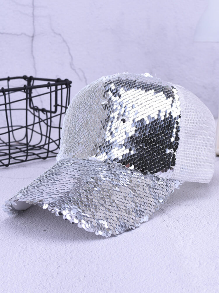 Glitter Sequin Mesh Baseball Caps