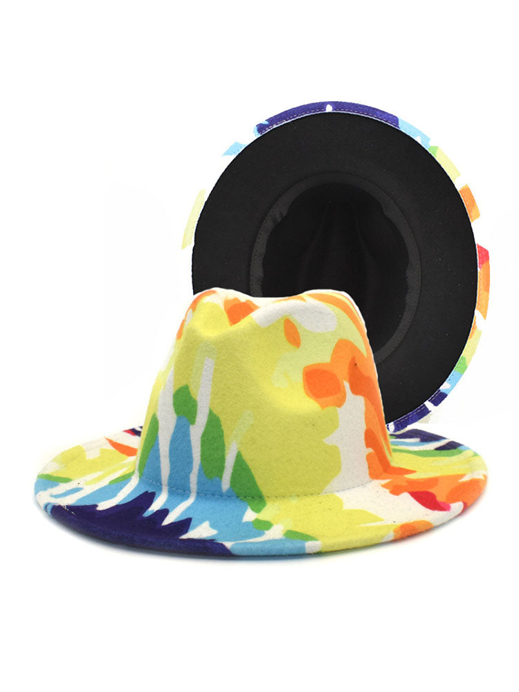 Graffiti Woolen Retro Fedora Hat