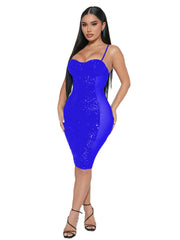 Spaghetti Strap Bodycon Sequin Glitter Mini Dresses