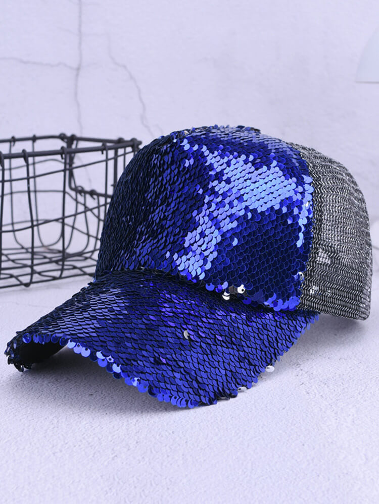 Glitter Sequin Mesh Baseball Caps