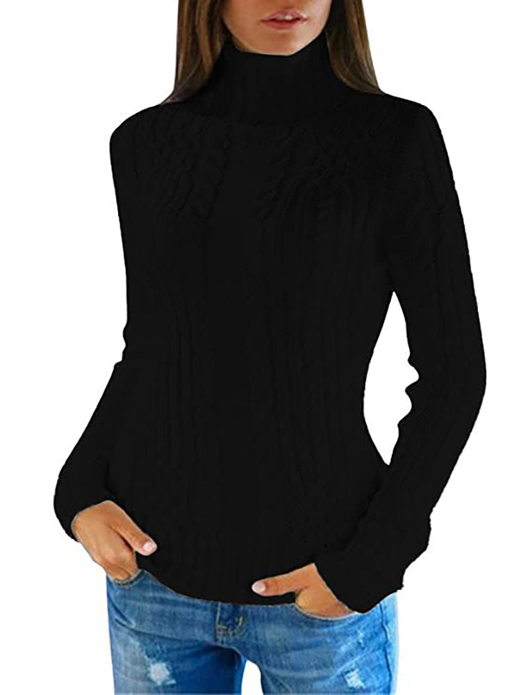 Long Sleeves Turtleneck Knit Sweaters