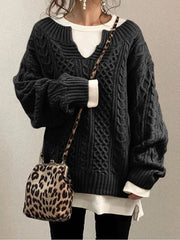 Long Sleeves Twist Knit Sweaters