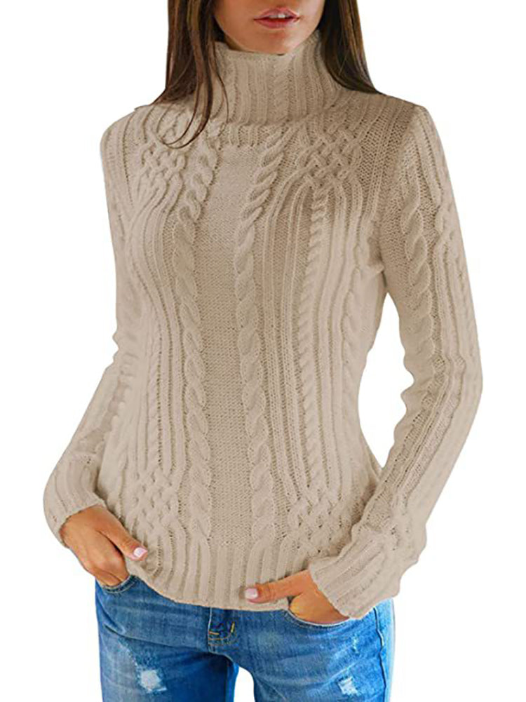 Long Sleeves Turtleneck Knit Sweaters