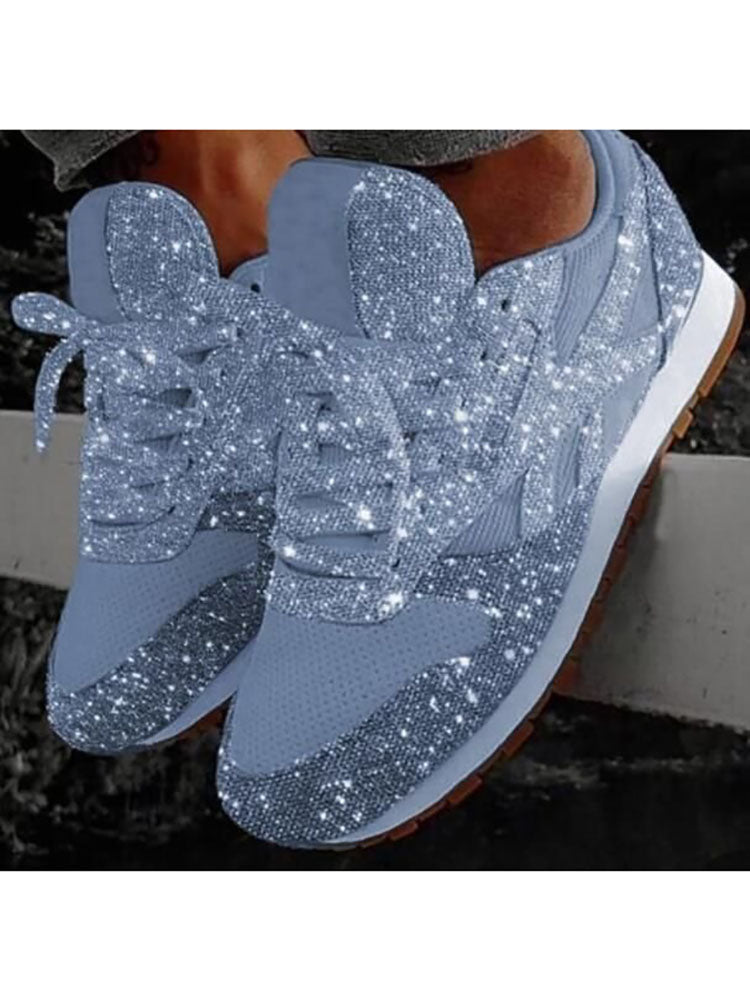 Glitter Round Toe Sequined Sneakers