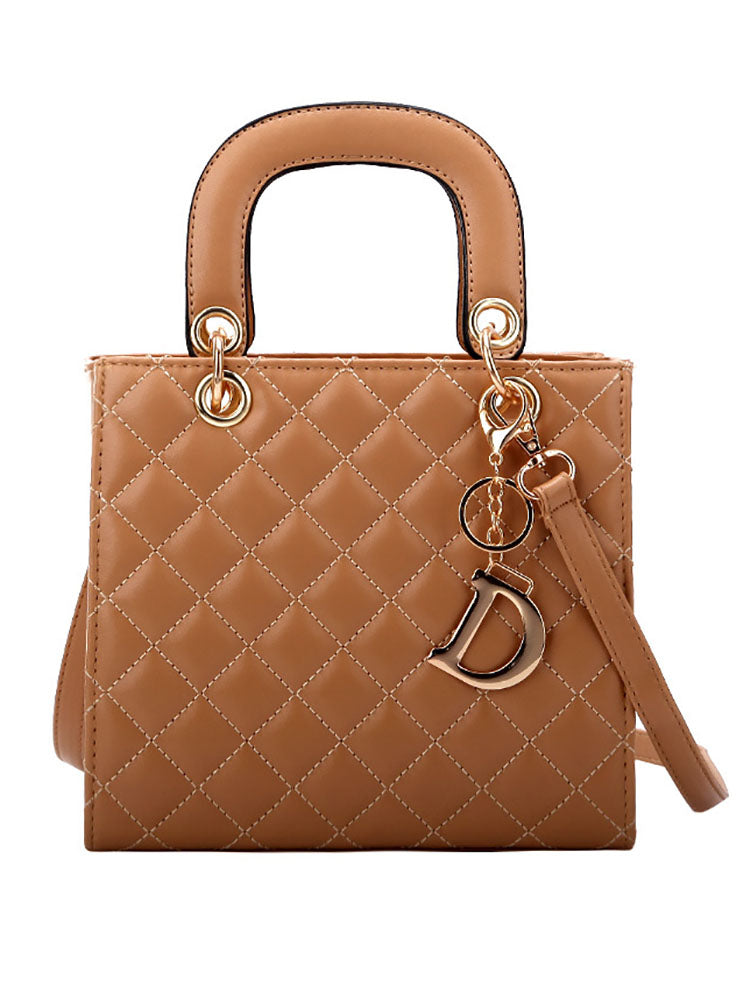 Pendant Simple Quilted Crossbody Bag