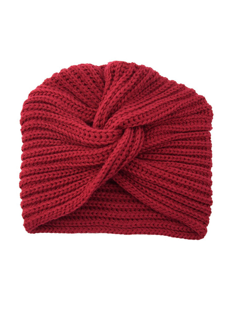 Imitation Cashmere Cross Knitted Hat