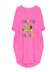 Plus Size Easter Long Sleeves Rabbit Midi Dresses