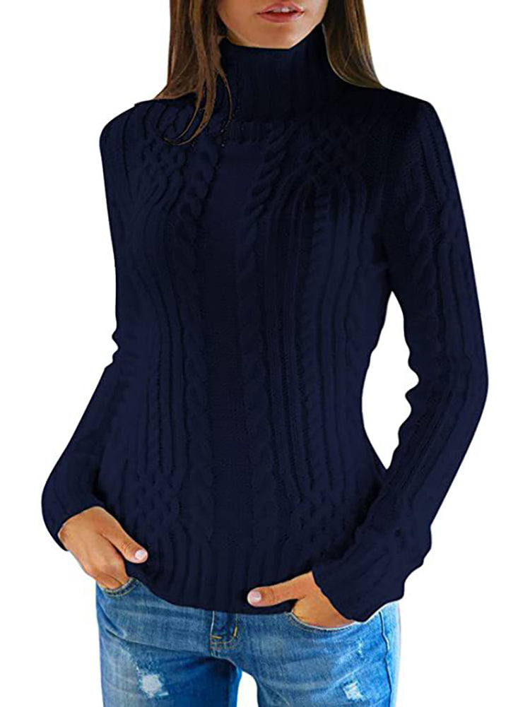 Long Sleeves Turtleneck Knit Sweaters