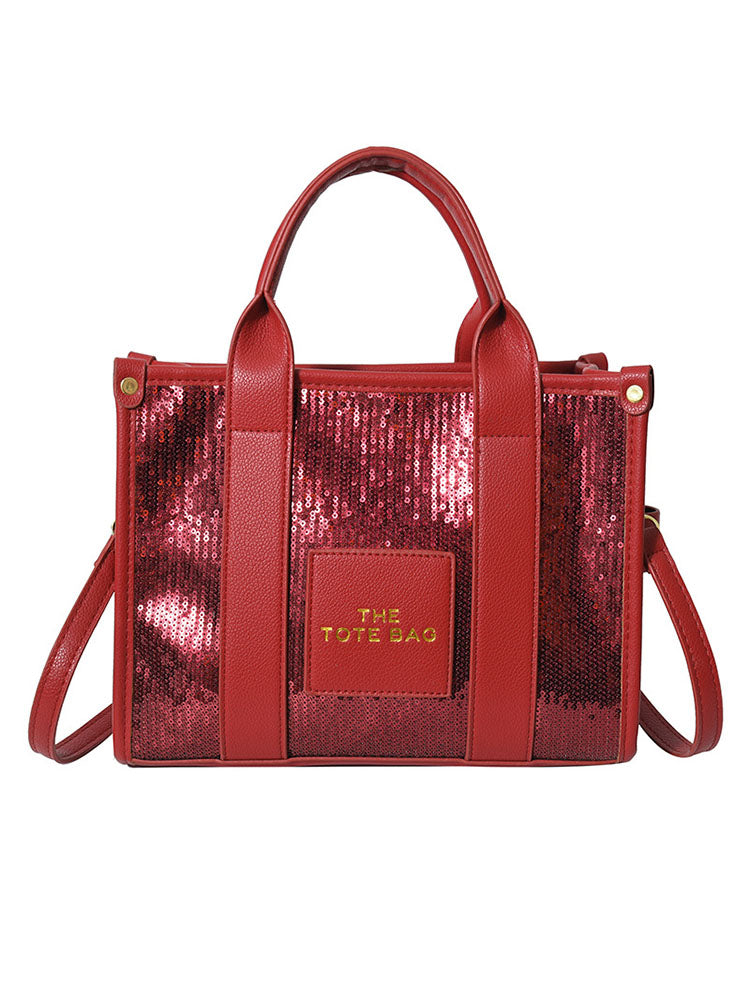 PU Glitter Sequins Versatile Travel Tote Bag