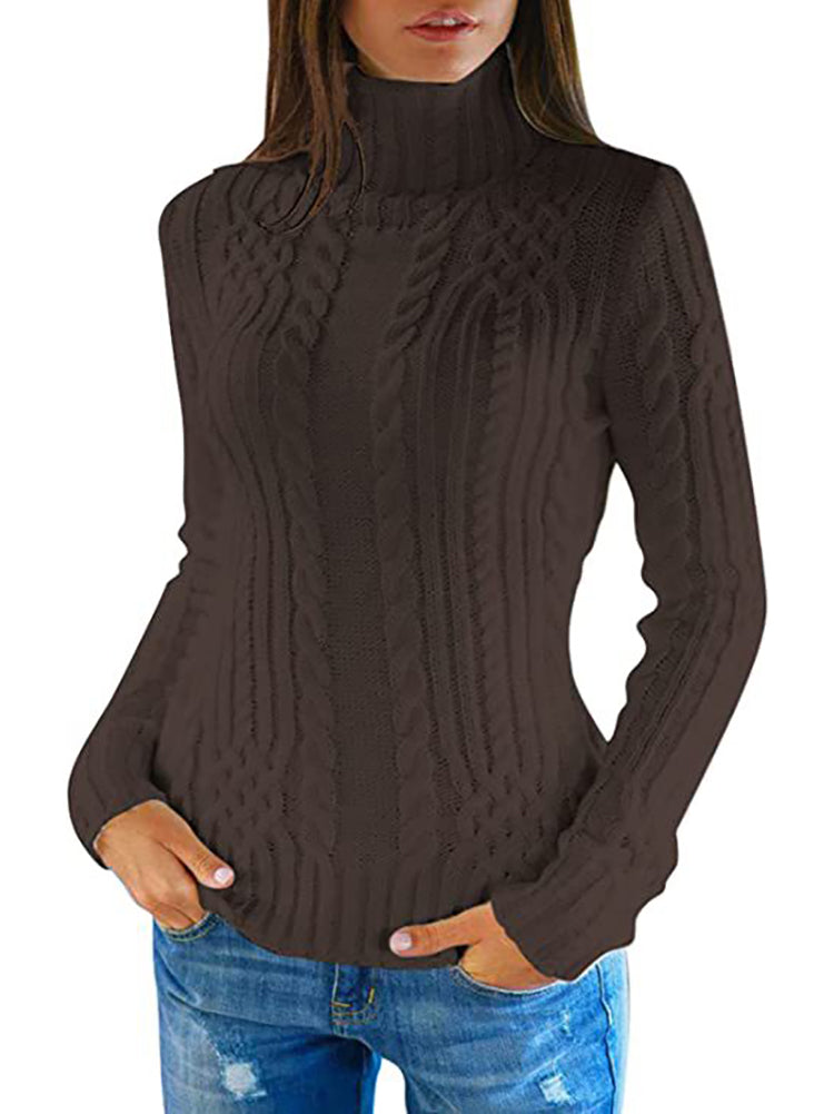 Long Sleeves Turtleneck Knit Sweaters