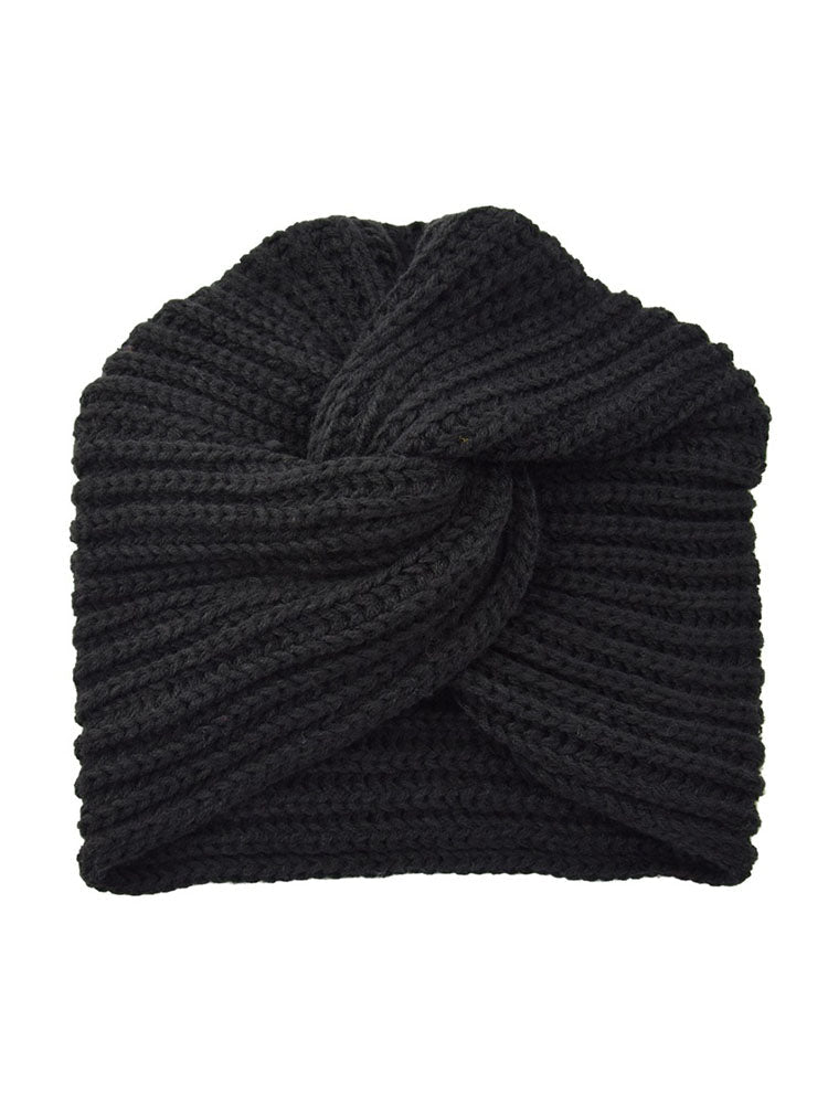 Imitation Cashmere Cross Knitted Hat