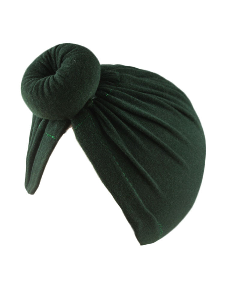 Solid Color Ruched Cross Turban Cap