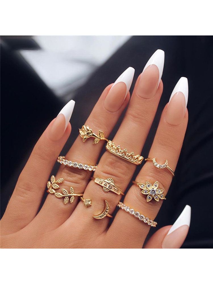 Rhinesrone Rings Glitter Rhinestone Rings Sets – Viho Shop