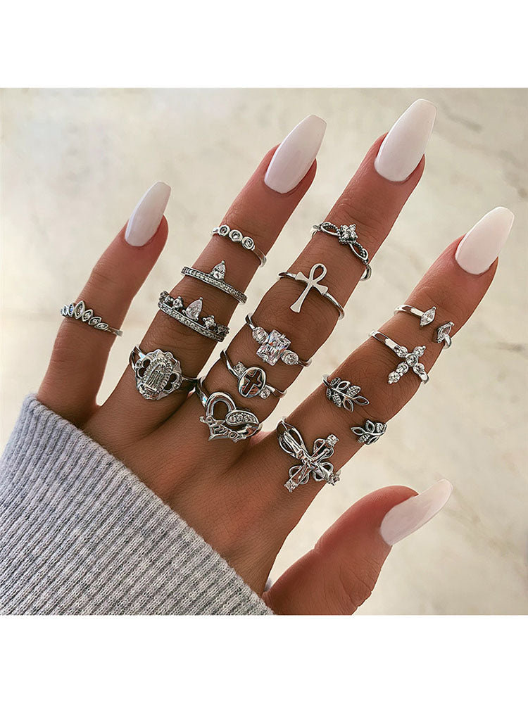 Rhinesrone Rings Glitter Rhinestone Rings Sets – Viho Shop