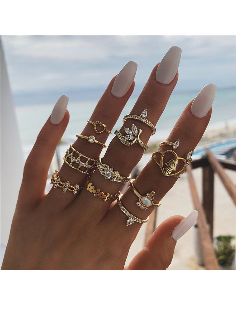 Rhinesrone Rings Glitter Rhinestone Rings Sets – Viho Shop