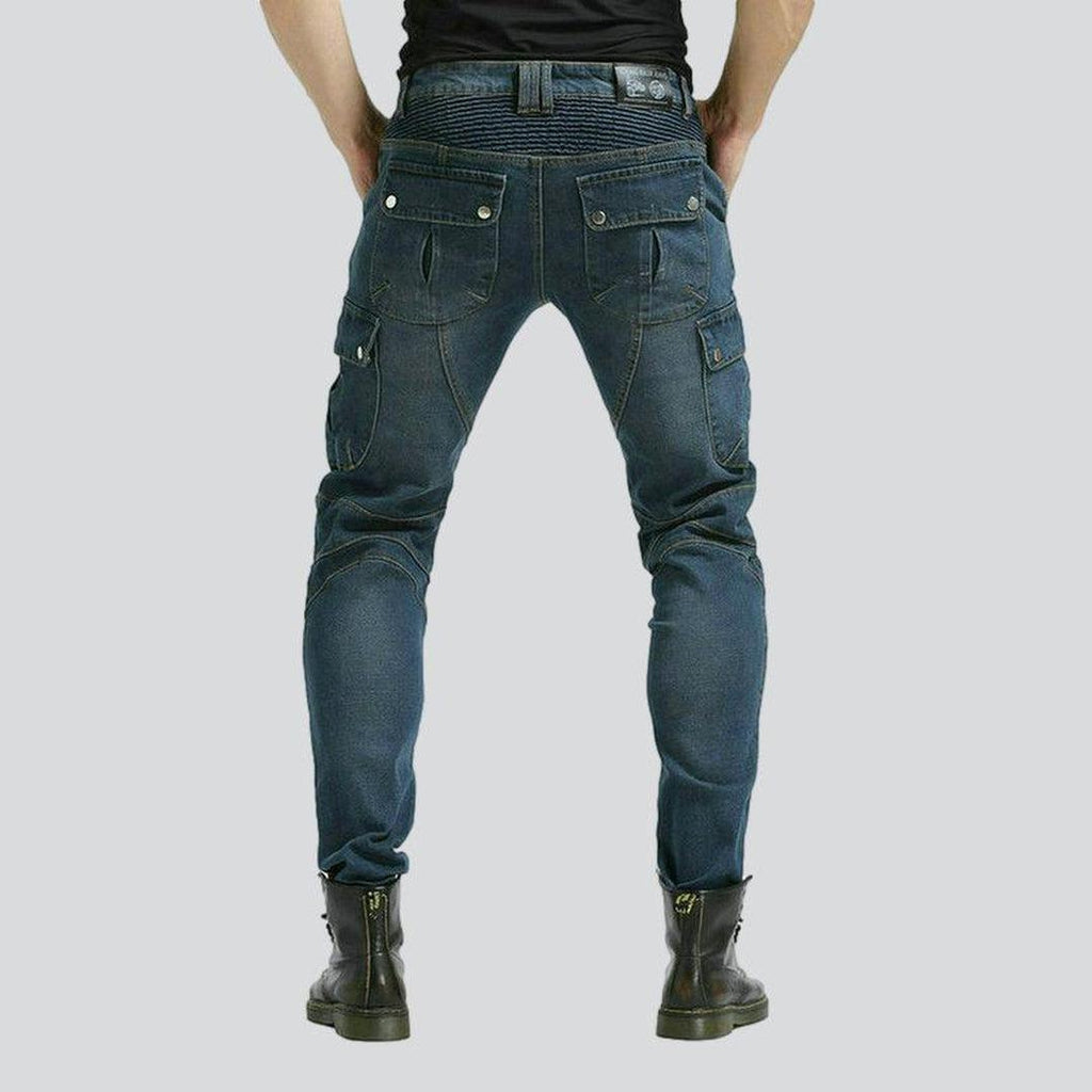 Wear resistant biker denim pants