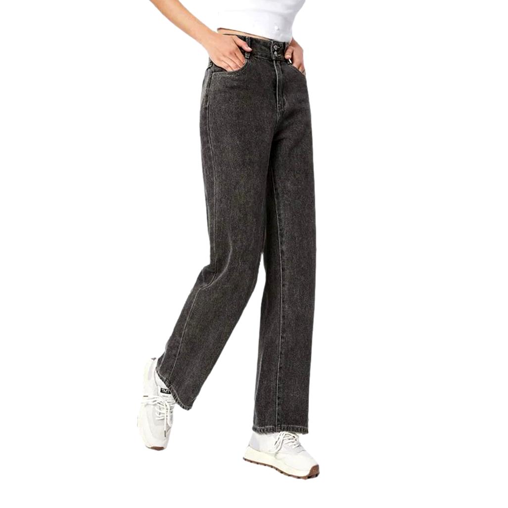 Wide-leg women's denim pants