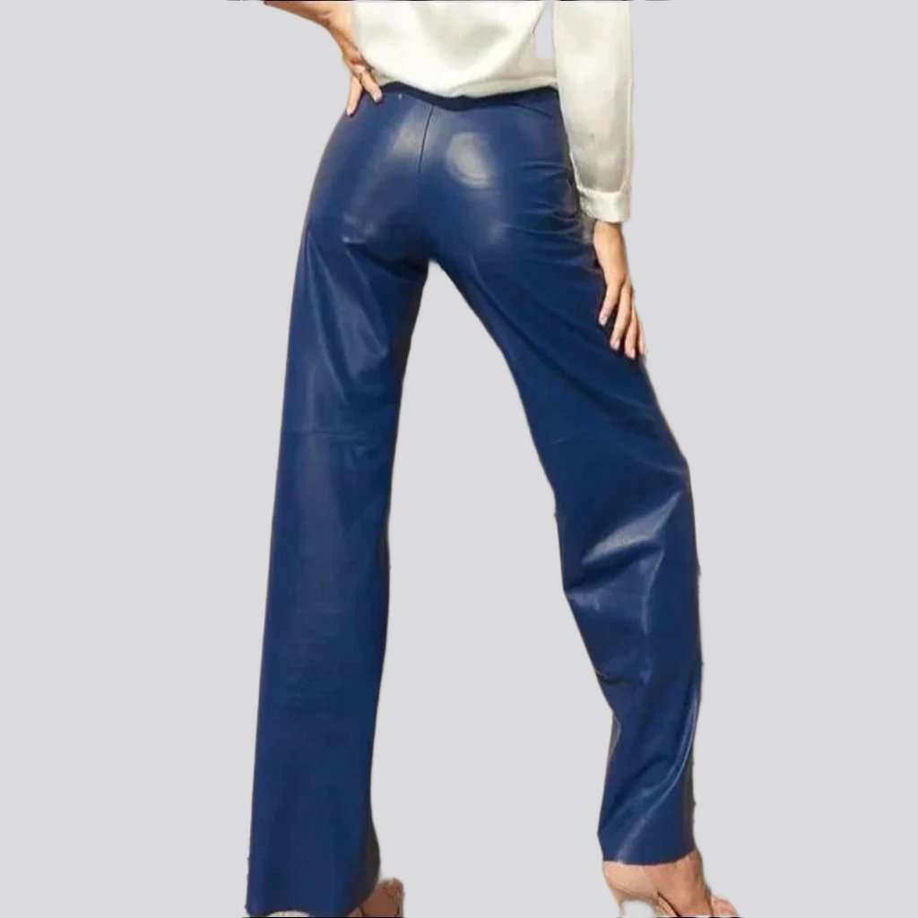 Wide-leg wax jean pants for ladies