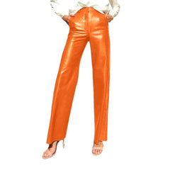 Wide-leg wax jean pants for ladies