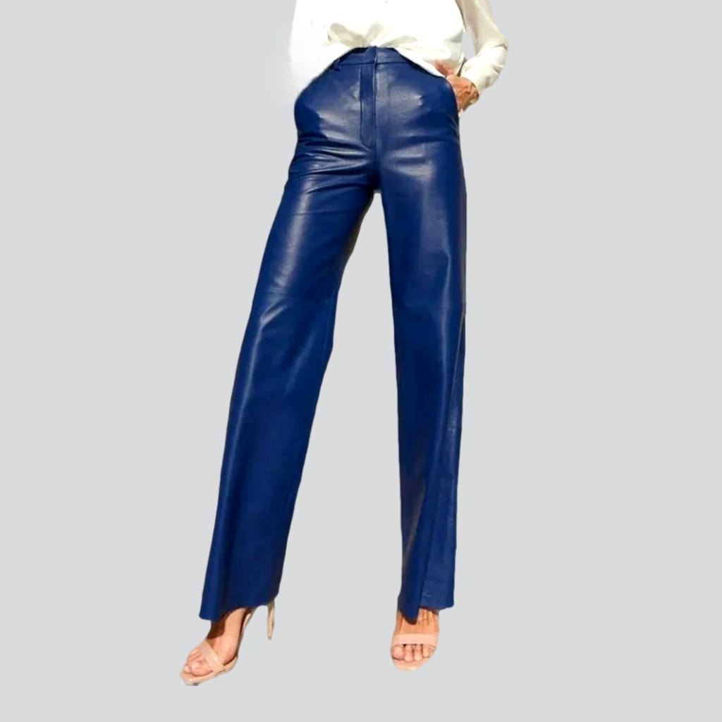 Wide-leg wax jean pants for ladies