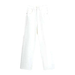 White straight-cut women's jeans